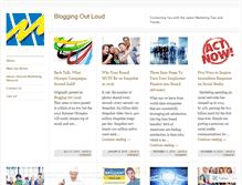 Tablet Screenshot of bloggingoutloud.verticalmarketing.net